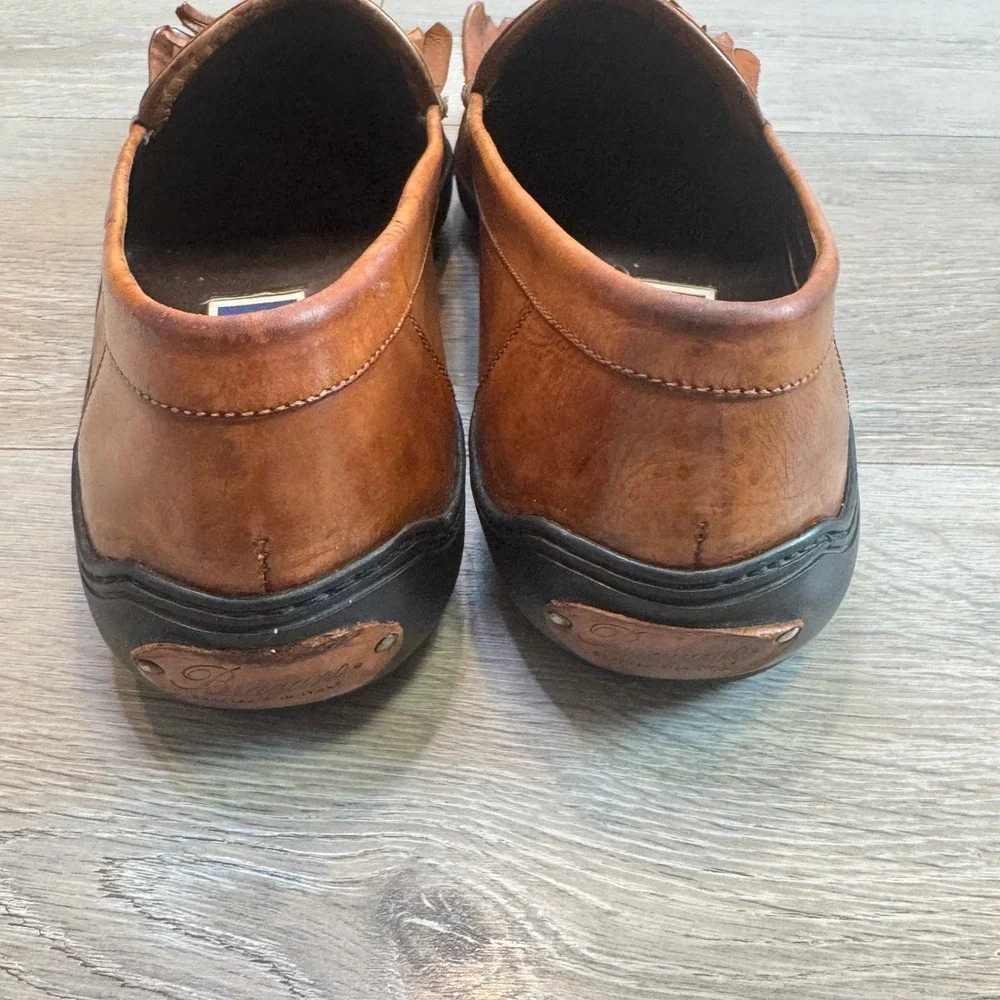 Bragano by Cole Haan Mens‎ 10.5 M Brown Tan Leather Kiltie Tassel Loafers Italy